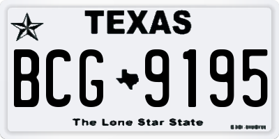 TX license plate BCG9195