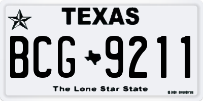 TX license plate BCG9211