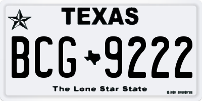 TX license plate BCG9222