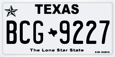 TX license plate BCG9227
