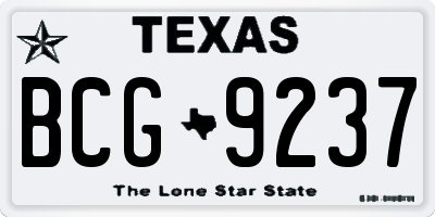 TX license plate BCG9237