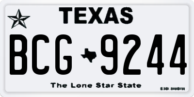 TX license plate BCG9244