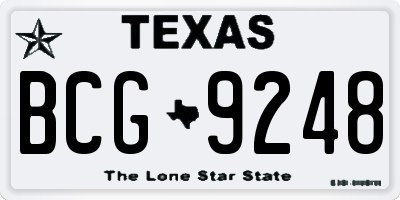 TX license plate BCG9248