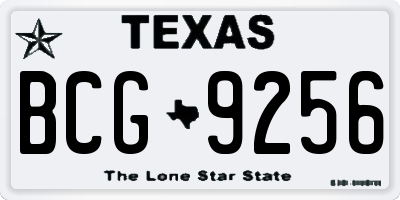 TX license plate BCG9256