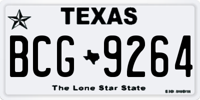 TX license plate BCG9264