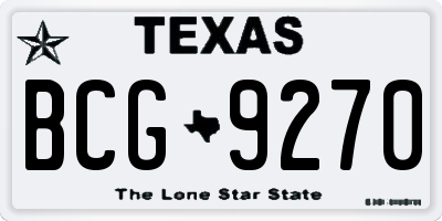 TX license plate BCG9270