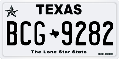 TX license plate BCG9282