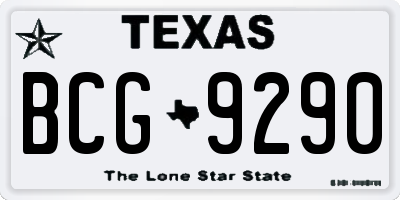 TX license plate BCG9290