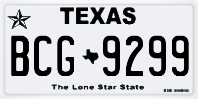 TX license plate BCG9299