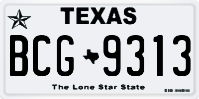 TX license plate BCG9313