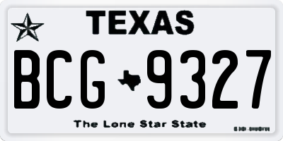 TX license plate BCG9327
