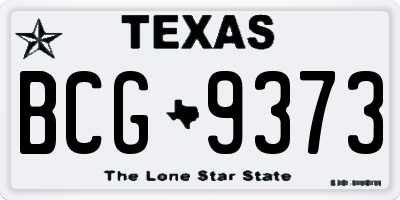 TX license plate BCG9373