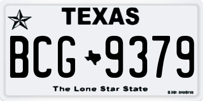 TX license plate BCG9379