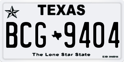 TX license plate BCG9404