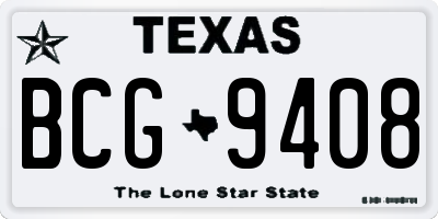 TX license plate BCG9408