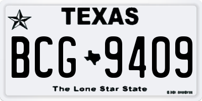 TX license plate BCG9409