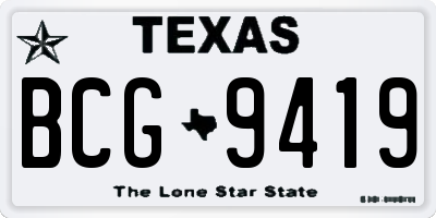 TX license plate BCG9419