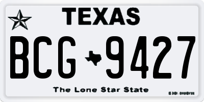 TX license plate BCG9427