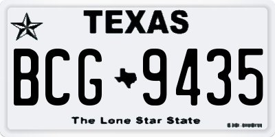 TX license plate BCG9435