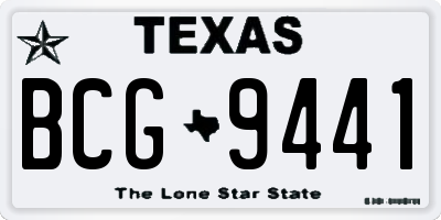 TX license plate BCG9441