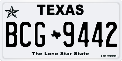 TX license plate BCG9442