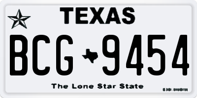 TX license plate BCG9454