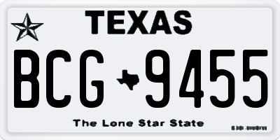 TX license plate BCG9455