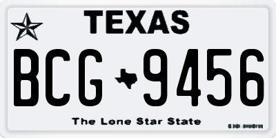 TX license plate BCG9456