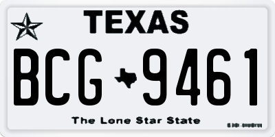 TX license plate BCG9461