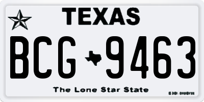 TX license plate BCG9463