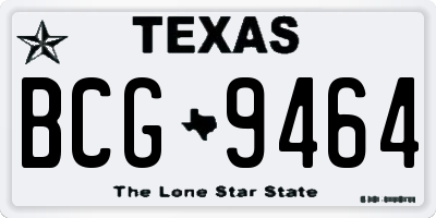 TX license plate BCG9464