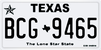 TX license plate BCG9465