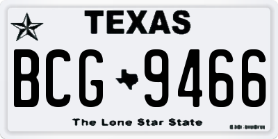 TX license plate BCG9466
