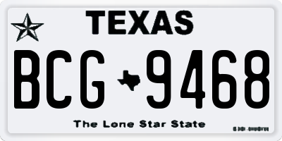 TX license plate BCG9468