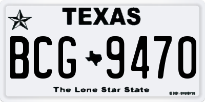 TX license plate BCG9470