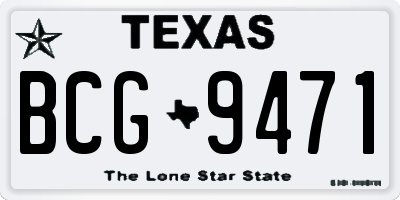 TX license plate BCG9471