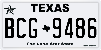 TX license plate BCG9486