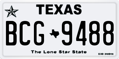 TX license plate BCG9488