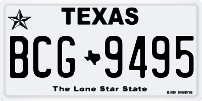 TX license plate BCG9495