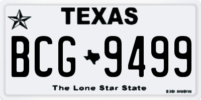 TX license plate BCG9499