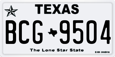 TX license plate BCG9504