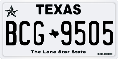 TX license plate BCG9505