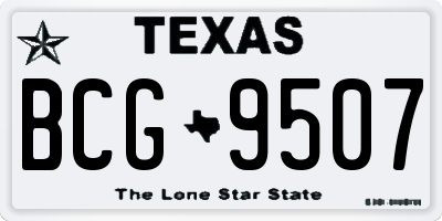 TX license plate BCG9507