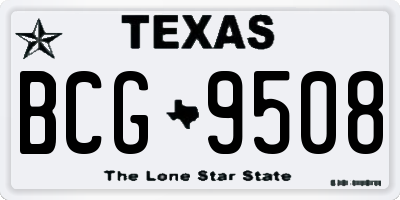 TX license plate BCG9508