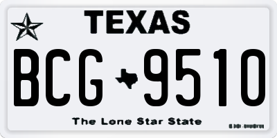 TX license plate BCG9510