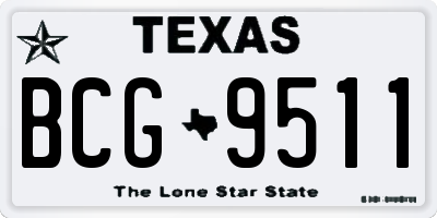 TX license plate BCG9511