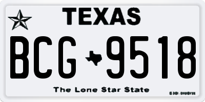 TX license plate BCG9518