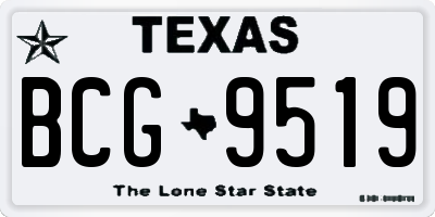 TX license plate BCG9519