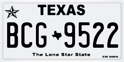 TX license plate BCG9522