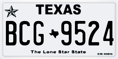 TX license plate BCG9524